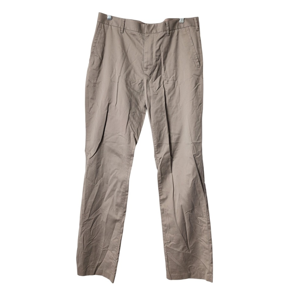 BONOBOS Mens‎ Chinos Flat Front Pants Tan Khaki Size 33x34 Cotton